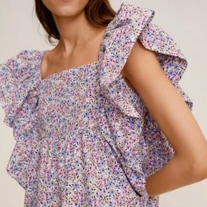 MANGO Floral with Ruffle Sleeves Top / LOOKING FOR, NOT FOR SALE!